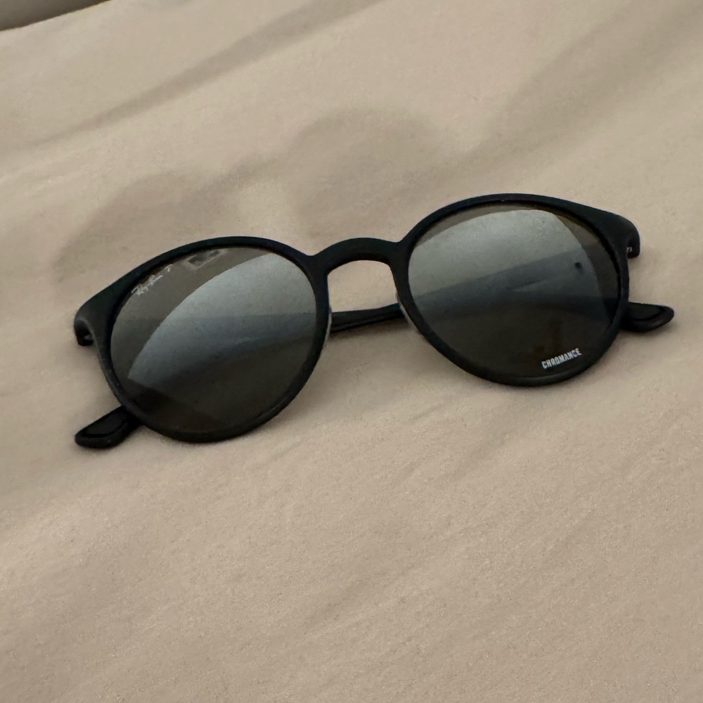 Ray-Ban Black Round Sunglasses with Dark Gray Lenses